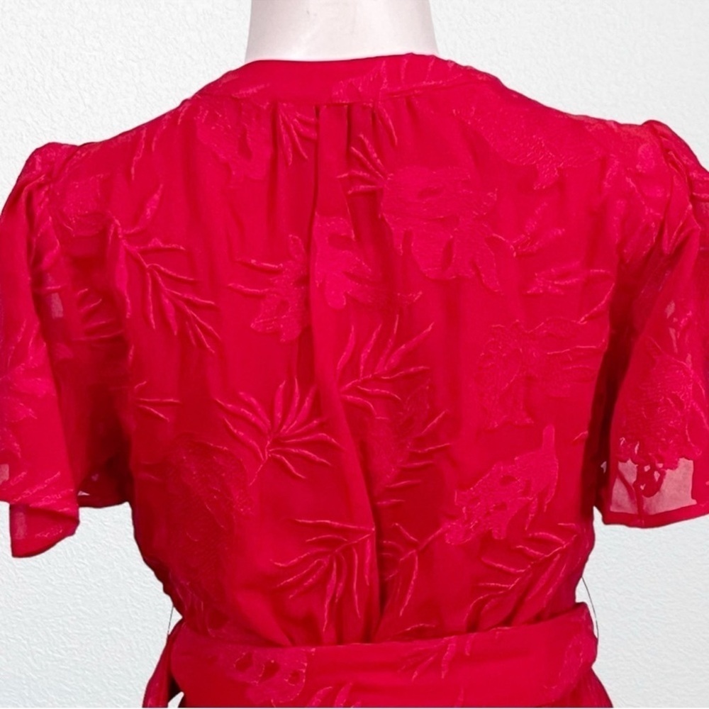NEW Anthropologie Ranna Gill Red Scarlette Embroidered Shirt Dress SZ S - Picture 8 of 11